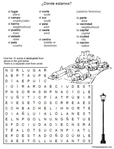 DÃ³nde Estamos  Puzzle Worksheet â Printable Spanish